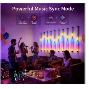 RGB Music Sync LED Light Bars Wall Kit App Control 16 Million Colors NEW